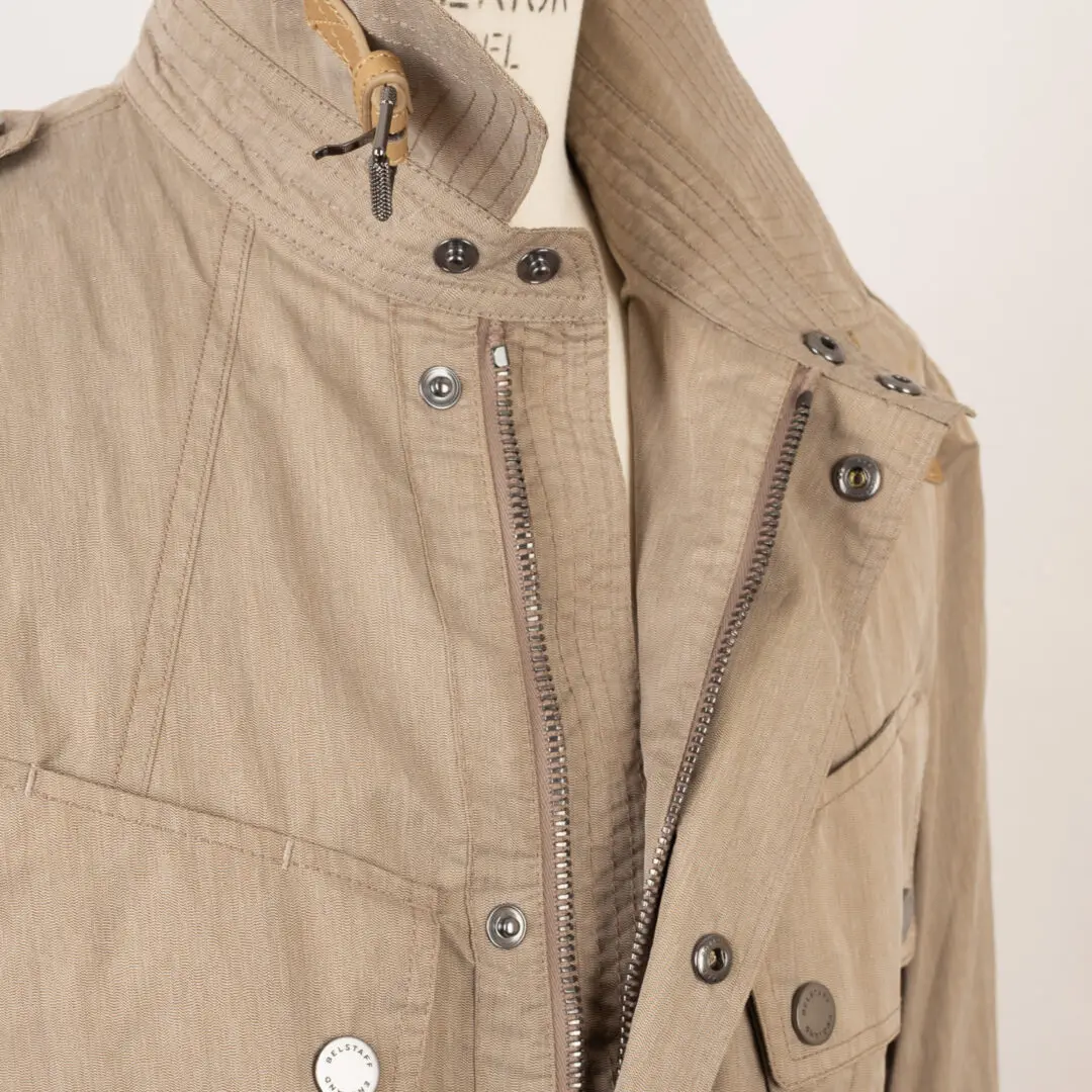 Belstaff England Belted Jacket Size EU56 Men Beige Cotton Nylon