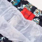 Isaia Swim Trunks Size M Navy Blue Floral Print Lightweight