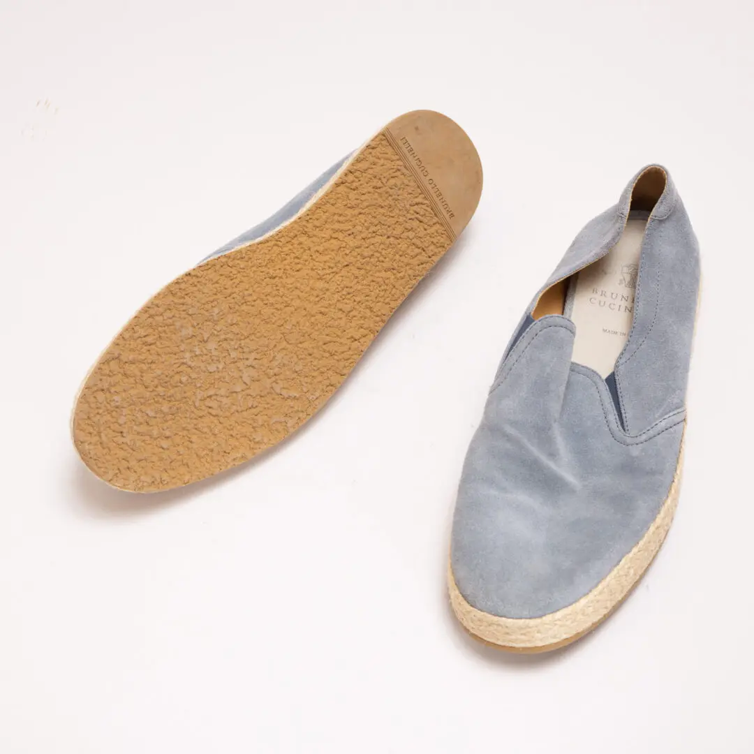 Brunello Cucinelli Espadrilles Size EU43.5 Slate Blue Suede Shoes