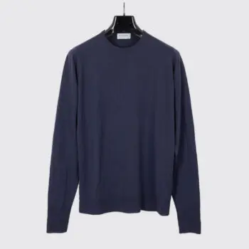 John Smedley Merino Sweater Size M Navy Blue Lightweight Crewneck