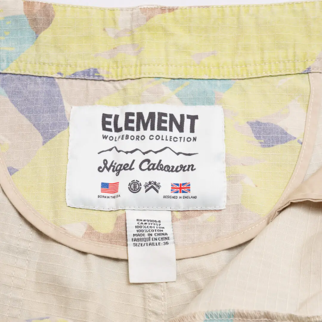 Nigel Cabourn x Element Wolfeboro Short W36 Men Light Wash Camo