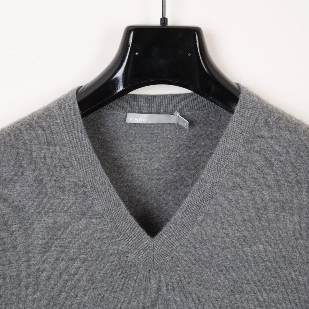 Vince Pewter Gray Size S Men Light Cashmere V Neck Sweater