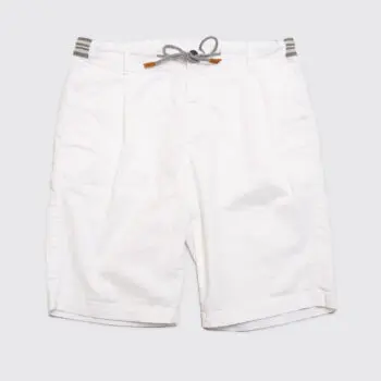 Eleventy Shorts W32 Men White Cotton Bermuda Jogger with Pleats