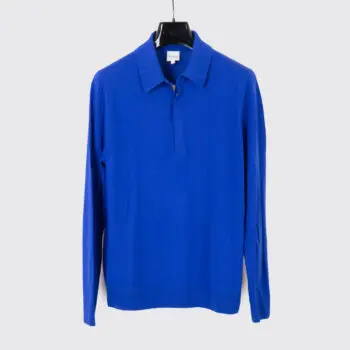 Paul Smith Polo Sweater Size M Cobalt Blue Merino Wool 4