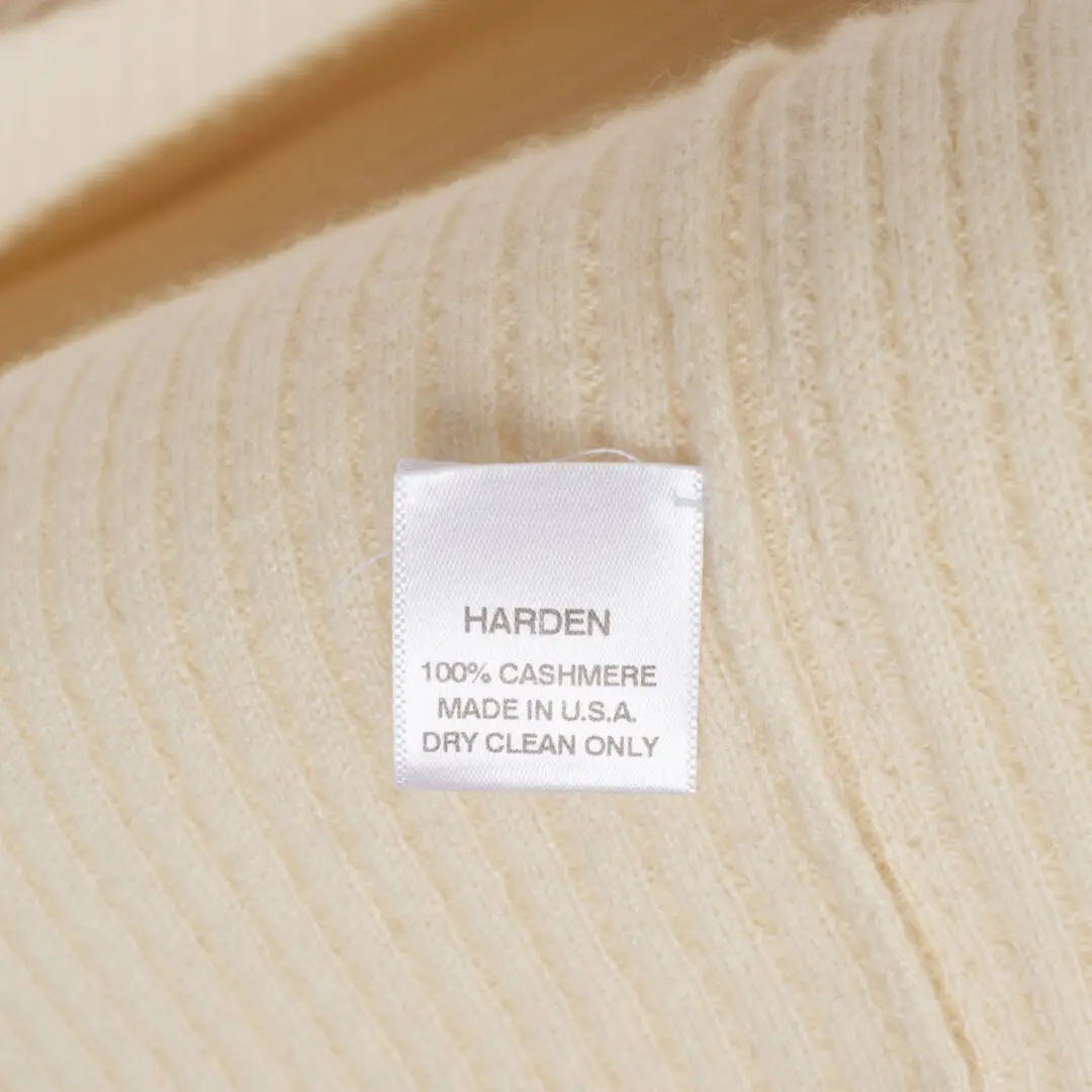 Harden Ribbed Cashmere Sweater Size M Cream Open Front Cardigan