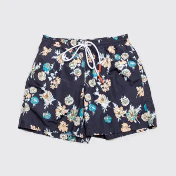 Isaia Swim Trunks Size M Navy Blue Floral Print Lightweight 4