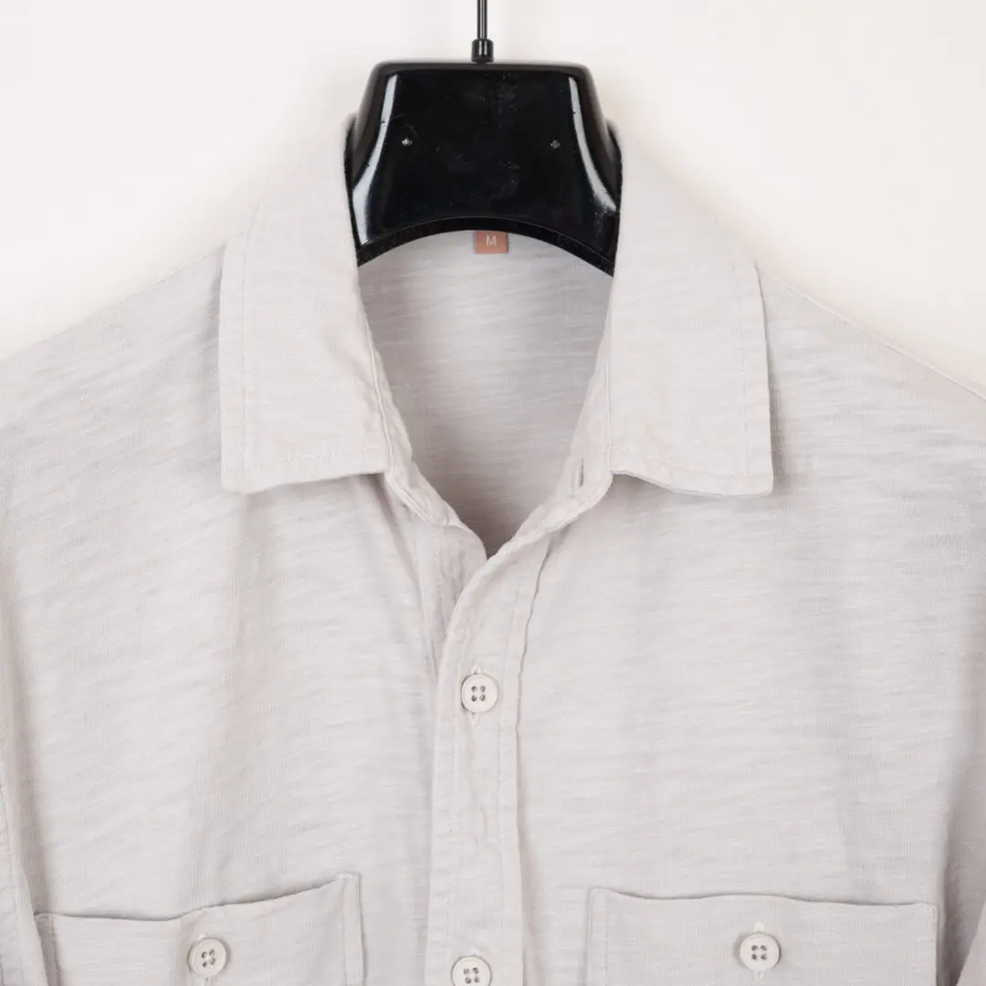 Leonard Frisbie Size M Gray Knit Mike Button Up Two Pocket Shirt