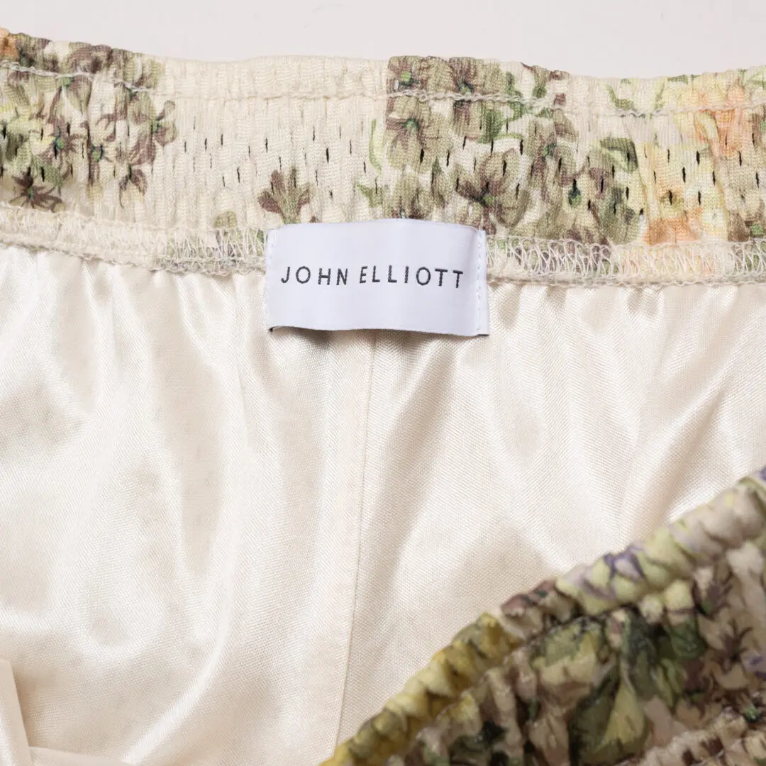 John Elliott Practice Shorts Size 2 Men Yellow Floral Print Mesh