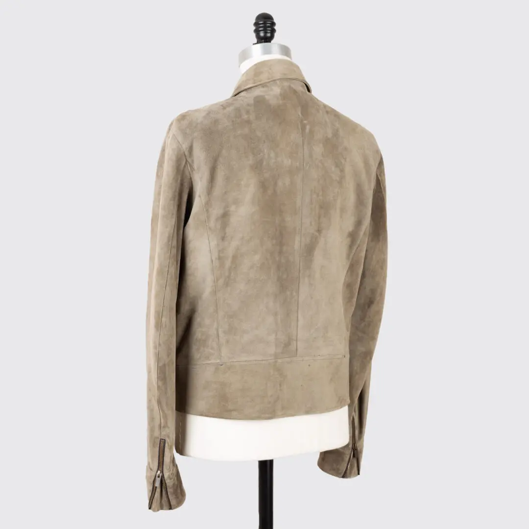 AjMone Leather Jacket Size M (EU50) Taupe Calf Suede Full Zip