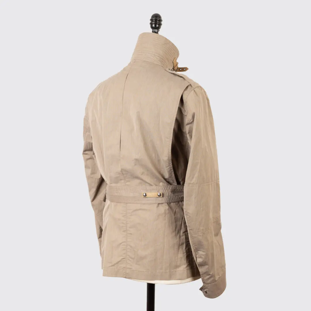 Belstaff England Belted Jacket Size EU56 Men Beige Cotton Nylon