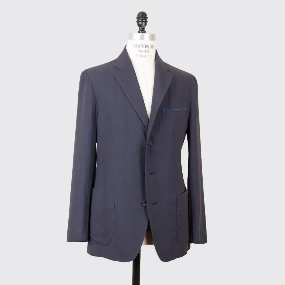 Issey Miyake Suit Size 2 (JP) Navy Blue Soft Shoulder Wool Blend