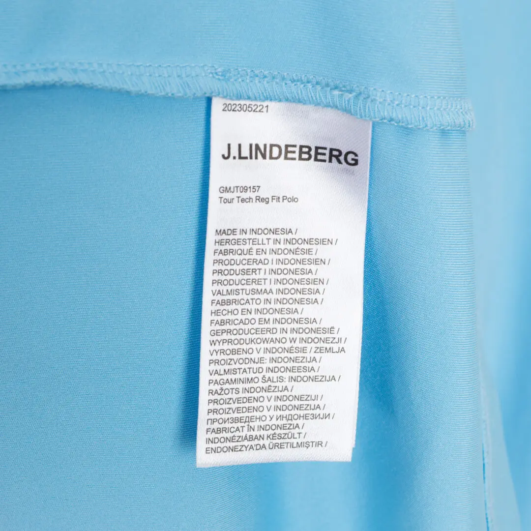 J.Lindeberg Tour Tech Reg Fit Polo Size L Men Bright Blue S/S