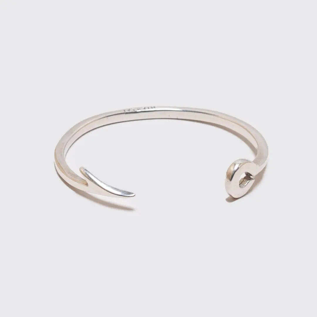 Miansai Fish Hook Cuff Bracelet Size S Polished Sterling Silver