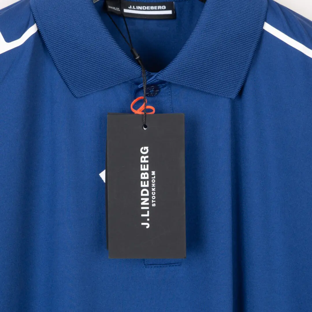 J.Lindeberg Lionel Regular Fit Polo Size M Estate Blue Golf Shirt