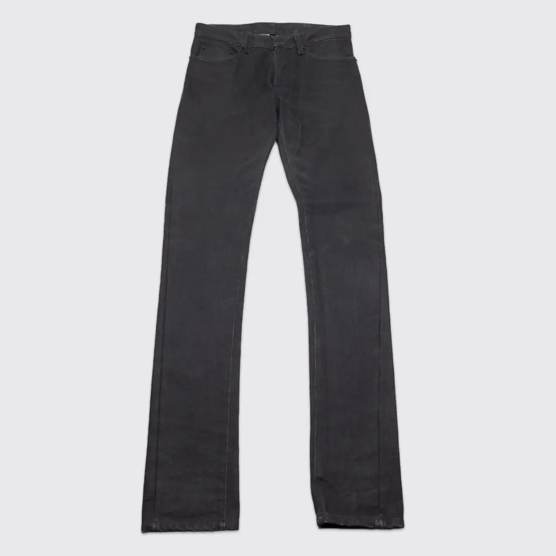 Balenciaga Paris Jeans W30 Slim Fit Waxed Black Button Fly 2015