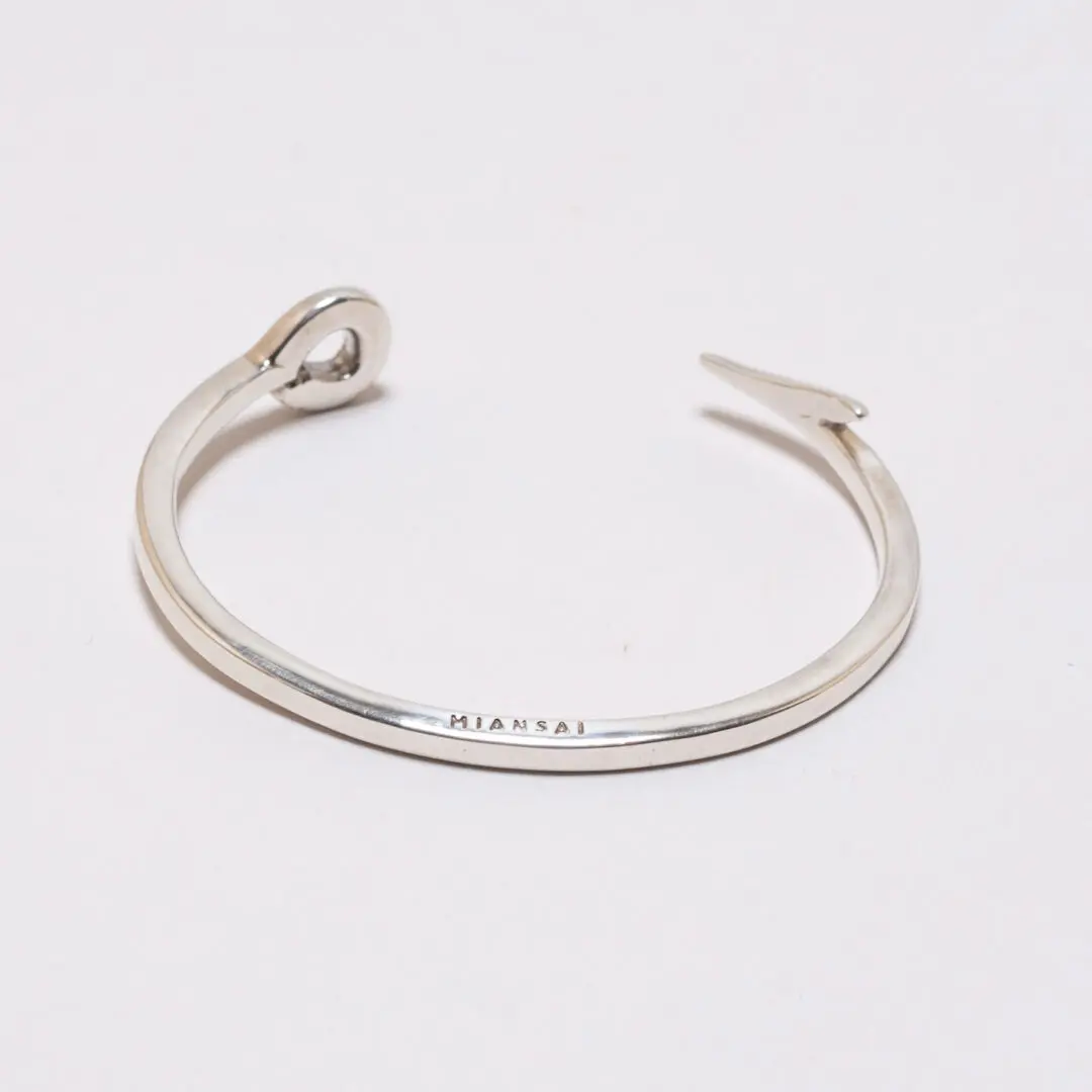 Miansai Fish Hook Cuff Bracelet Size S Polished Sterling Silver