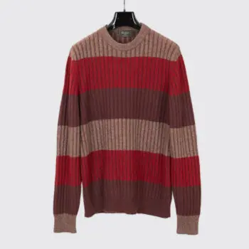 Berluti Cashmere Blend Sweater Size EU52 Ribbed Burgundy Crewneck