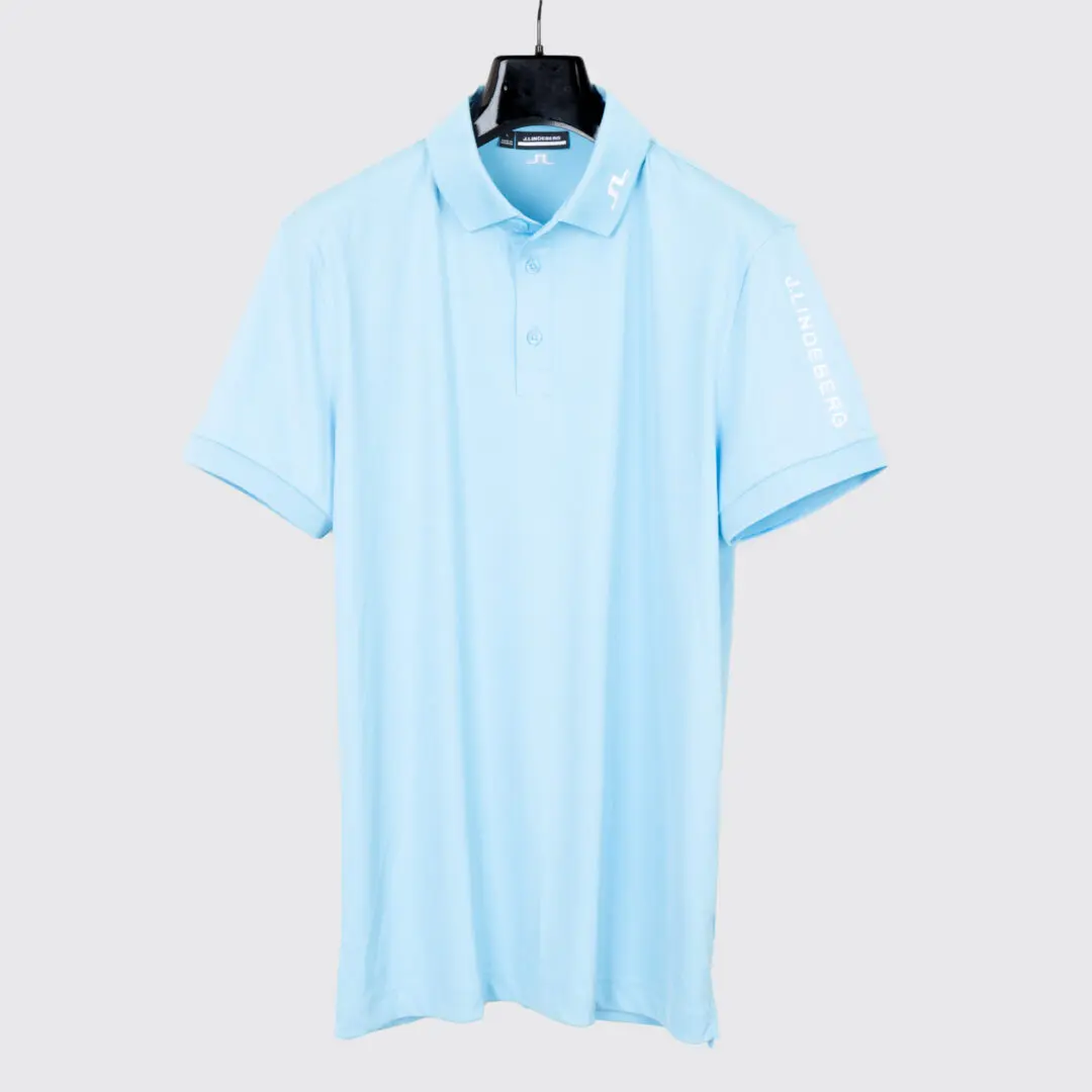 J.Lindeberg Tour Tech Reg Fit Polo Size L Men Bright Blue S/S