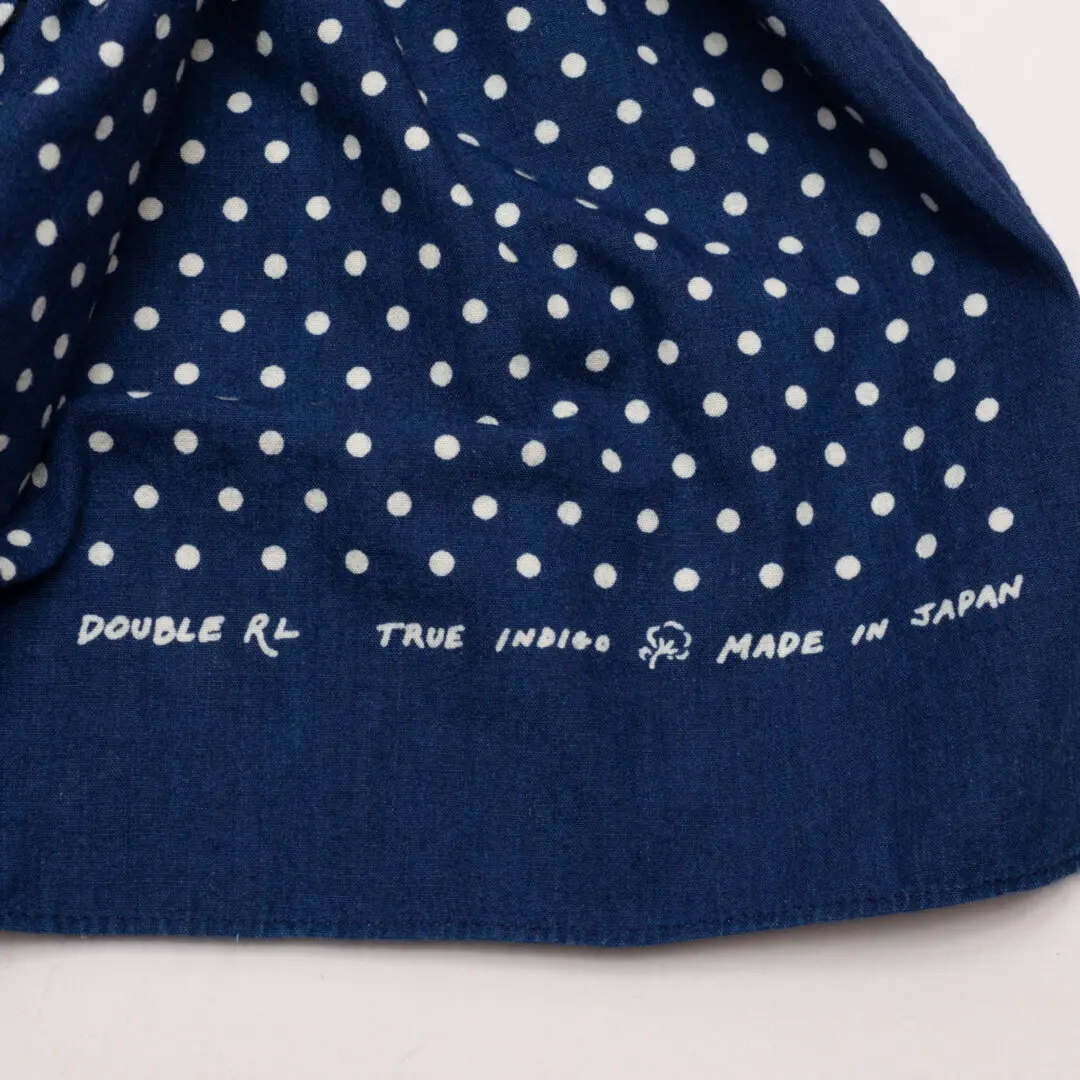 RRL Ralph Lauren Polka Dot Scarf Navy True Indigo Made in Japan