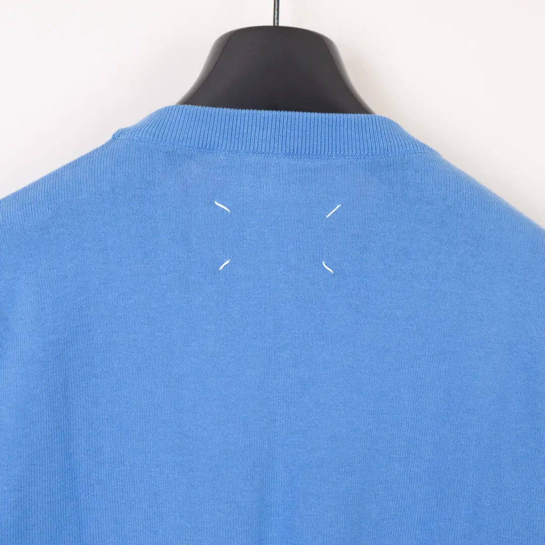 Maison Margiela Sweater Size S Men Blue Cotton Suede Elbow Patch