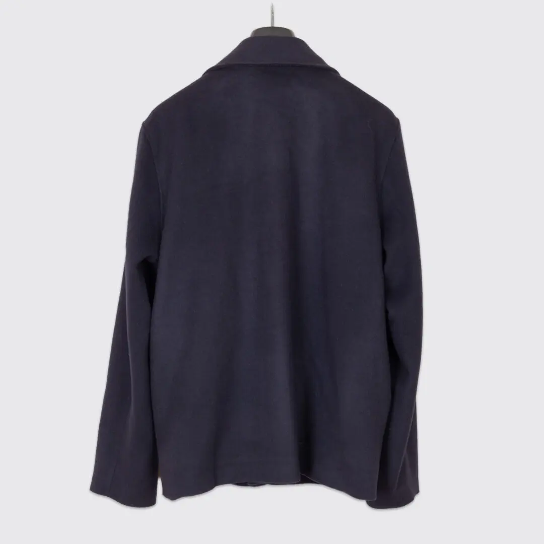 Officine Generale Harrison Shirt Size M Navy Wool Cashmere Loose Fit