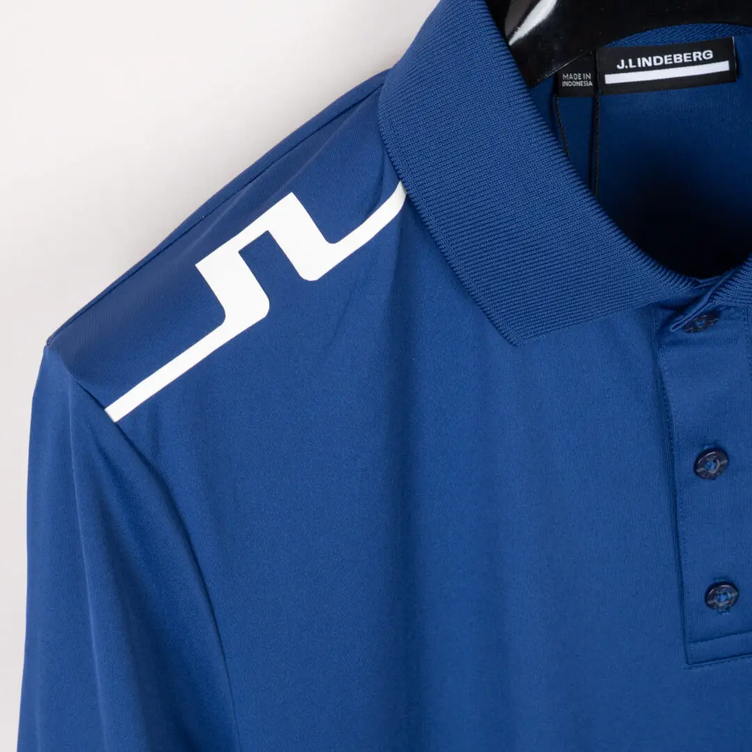 J.Lindeberg Lionel Regular Fit Polo Size M Estate Blue Golf Shirt