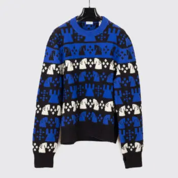 Burberry Prorsum Size L Chess Intarsia Wool Blend Jumper Sweater