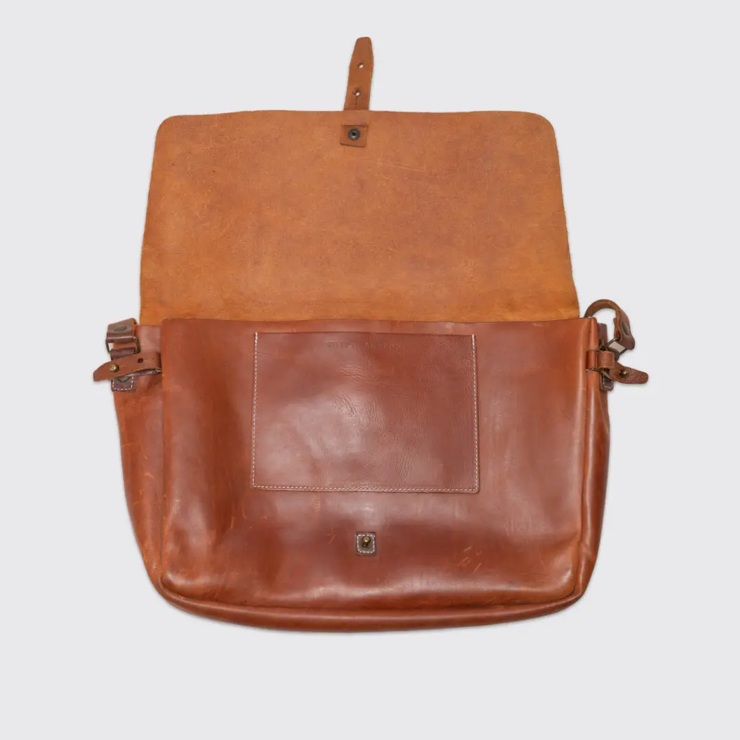 Whipping Post Leather Messenger or Laptop Bag Tan Full Grain