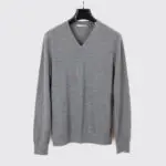 Vince Sweater Pewter Gray Size S Men Light Cashmere V Neck