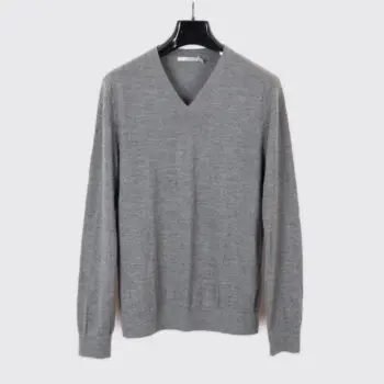 Vince Sweater Pewter Gray Size S Men Light Cashmere V Neck