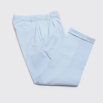 Adsum Pants Light Blue Size XL Men Cotton Pleated Cuffed Chino