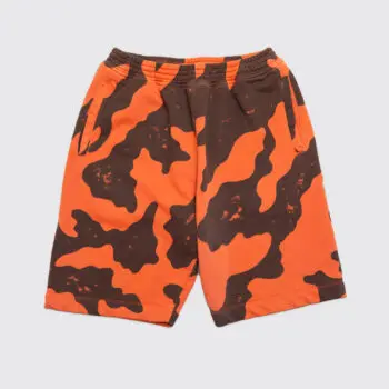 Etudes Studios Racing Camo Print Shorts Size M Orange Terry Cotton