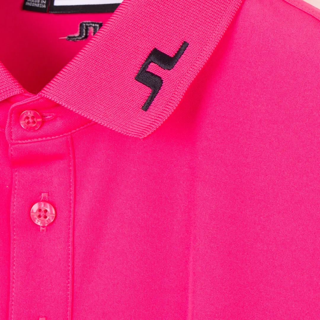 J.Lindeberg Tour Tech Reg Fit Polo Size L Men Bright Pink S/S