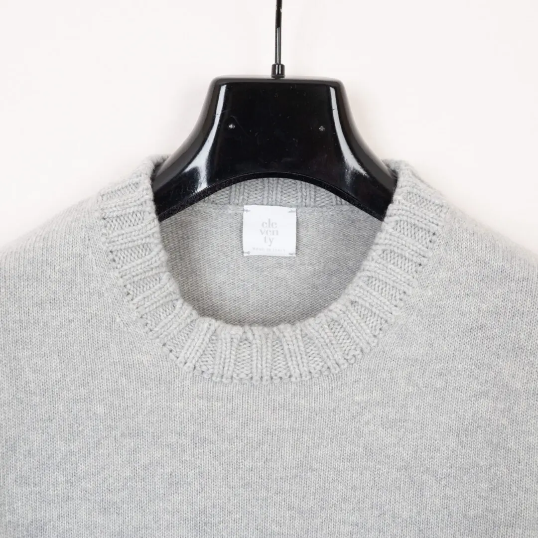 Eleventy Sweater Size M Gray Mid Weight Wool Cashmere Crewneck