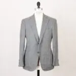Isaia Napoli Sport Coat EU48 Gray Wool Silk Basket Weave *Damaged
