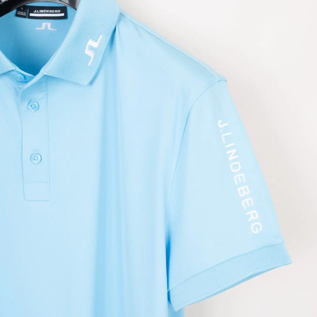 J.Lindeberg Tour Tech Reg Fit Polo Size L Men Bright Blue S/S