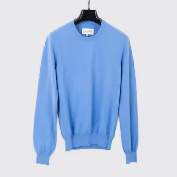 Maison Margiela Sweater Size S Men Blue Cotton Suede Elbow Patch