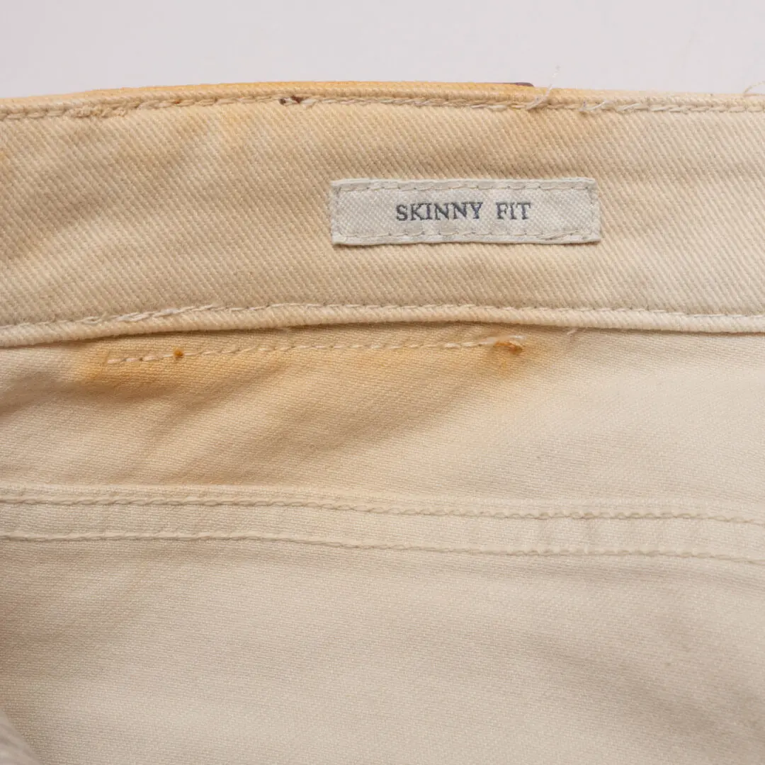 Brunello Cucinelli Denim Size EU48 Men Cream Skinny Fit Jeans