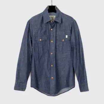 Ship John Townes Western Shirt Blue Size S Indigo Cotton Denim