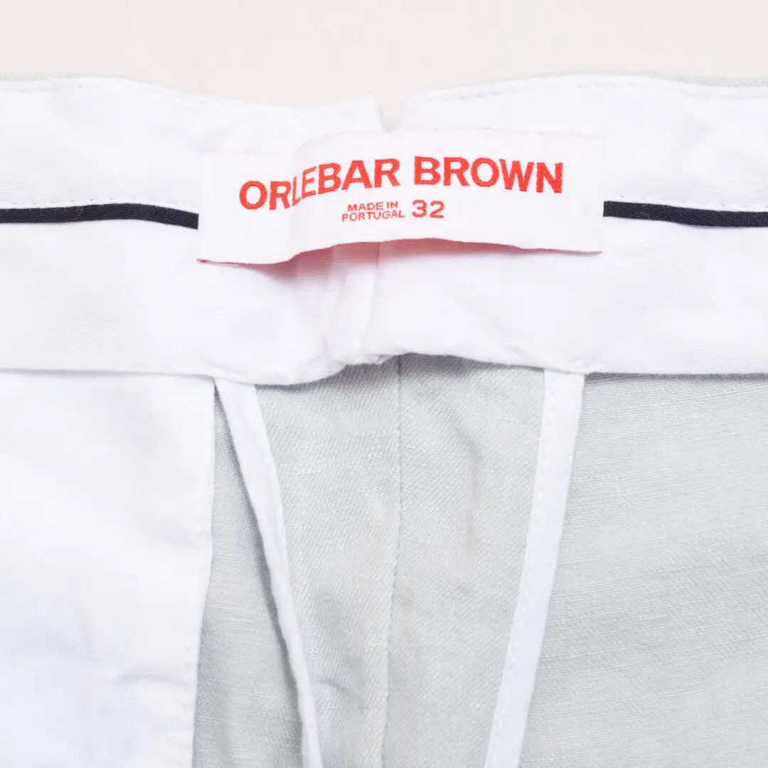 Orlebar Brown Norwich Linen Shorts W32 Light Island Sky Blue