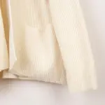 Harden Ribbed Cashmere Sweater Size M Cream Open Front Cardigan