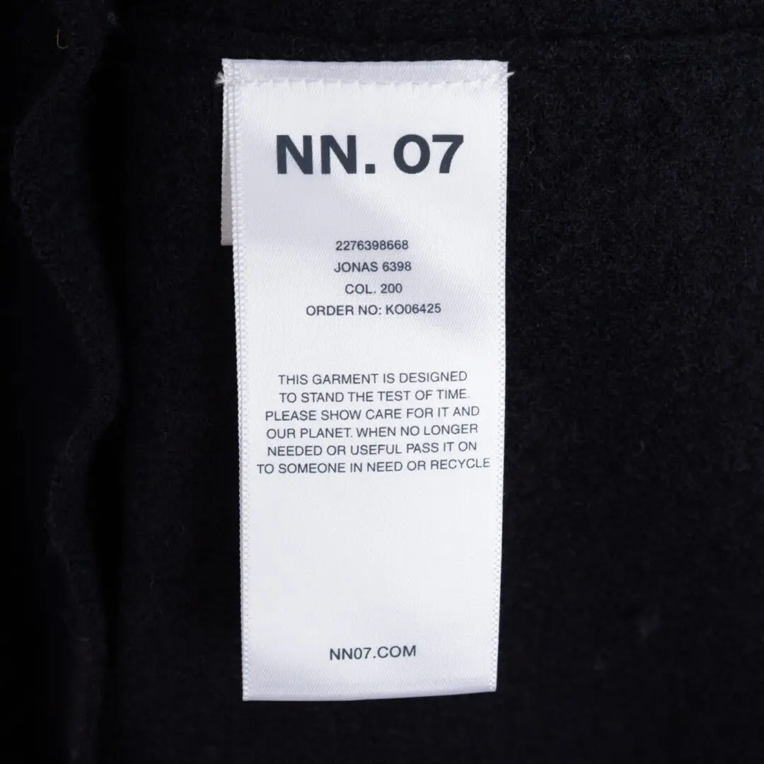 NN.07 Jonas Overshirt Size M Dark Navy Blue Boiled Merino Wool