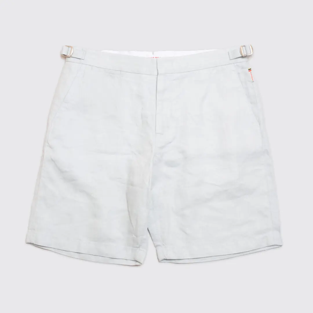 Orlebar Brown Norwich Linen Shorts W32 Light Island Sky Blue