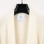 Harden Ribbed Cashmere Sweater Size M Cream Open Front Cardigan
