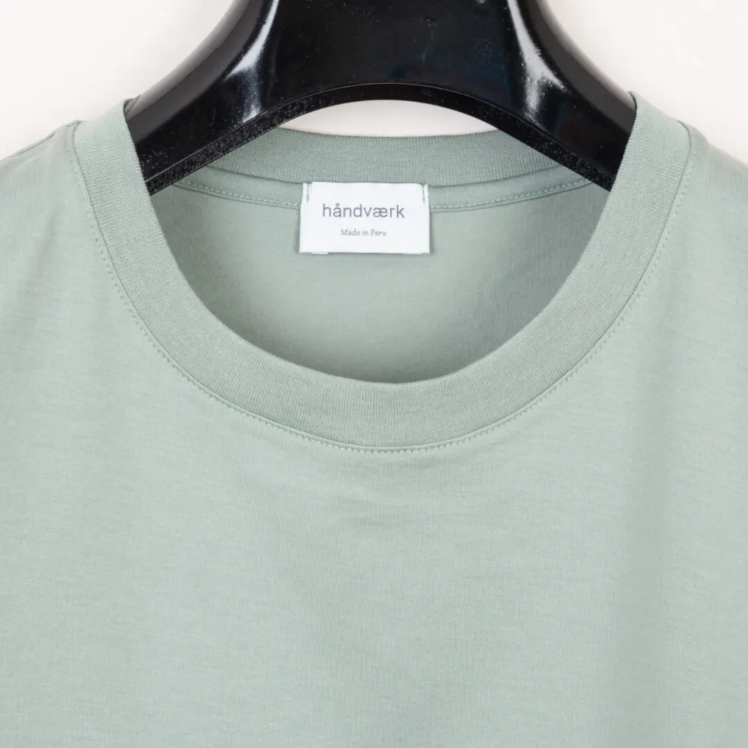 Handvaerk T-Shirt Size M Sage Green Fine Pima Cotton Crewneck