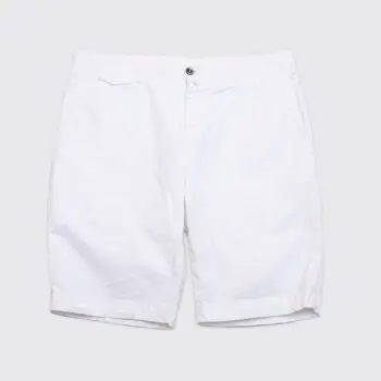 PT Torino Short Size 32 (EU48) Solid White Stretch Cotton Bermuda