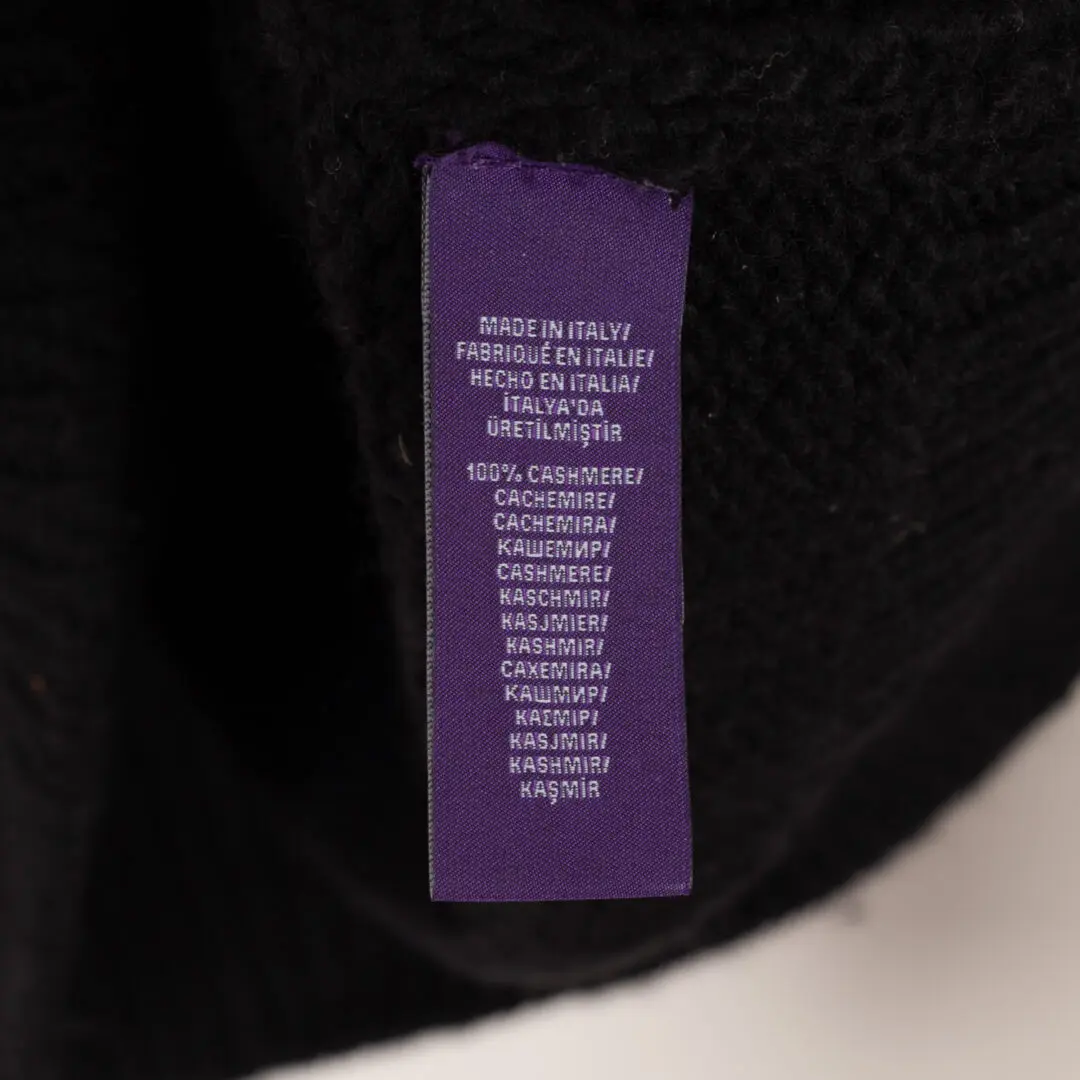 Ralph Lauren Purple Label Size L Black Cashmere Rollneck Sweater