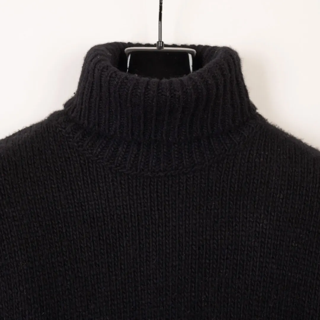 Ralph Lauren Purple Label Size L Black Cashmere Rollneck Sweater