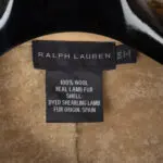 Ralph Lauren Black Label XXL Shearling Leather Moto Jacket Beige