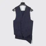Richard Anderson Bespoke Suit Size 36 S Navy Stripe Wool 3-Piece